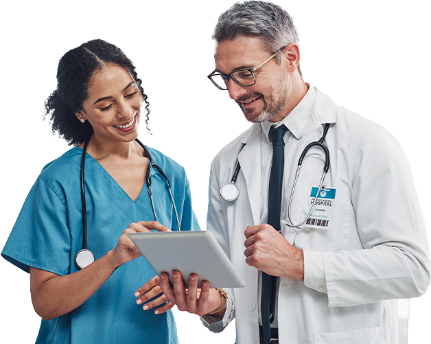 smiling Medical Staff consulting together